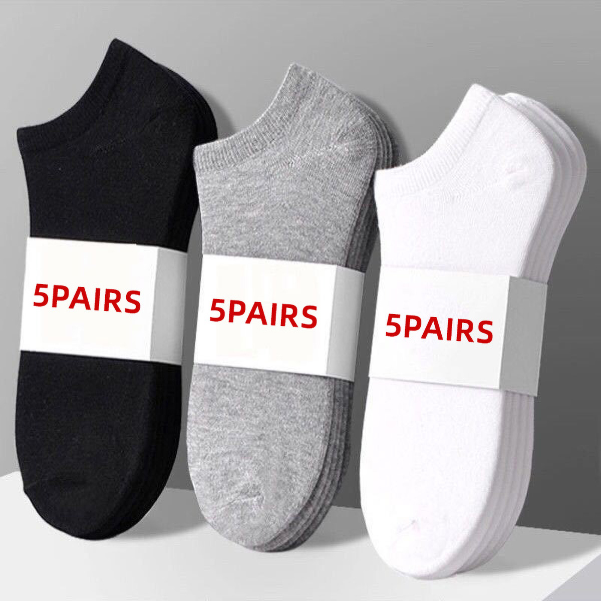 Ankle Sock Low Cut - 5 Çift Unisex Günlük Düz Renk