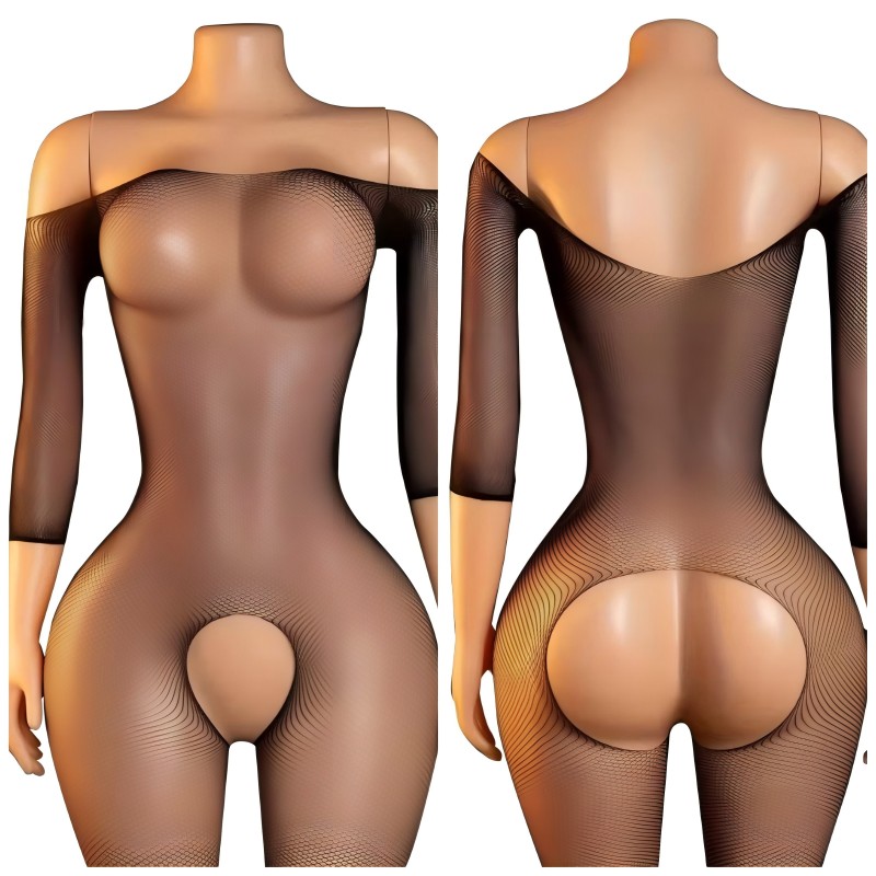 Fishnet Stocking Women - Seksi Açık Kasıklı Külotlu Çorap Kadın