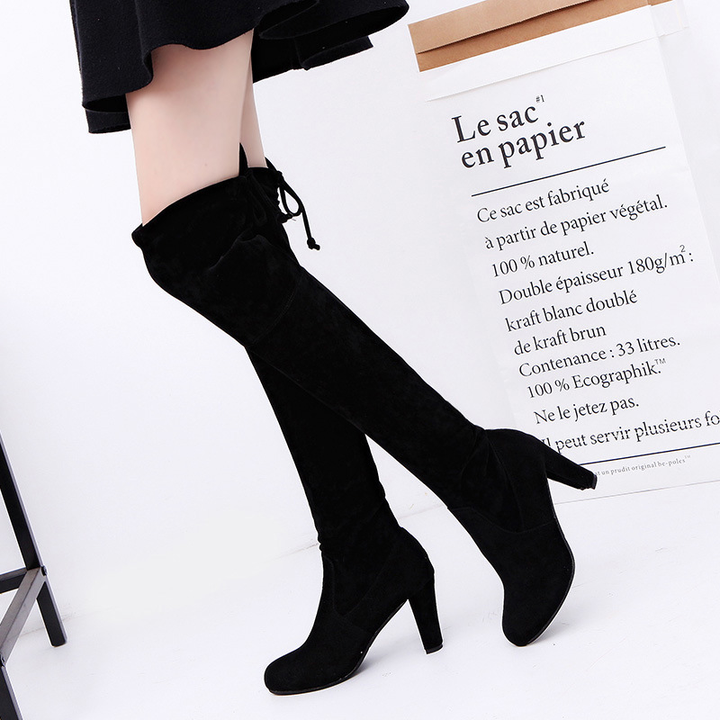 Knee High Sock Women - Kadın Botları Diz Üstü Streç Kumaş