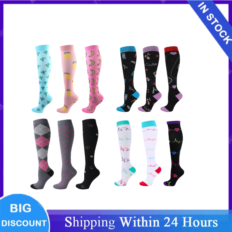 Cotton Crew Sock Pack - 3 çift/paket çoklu stiller kadın erkek