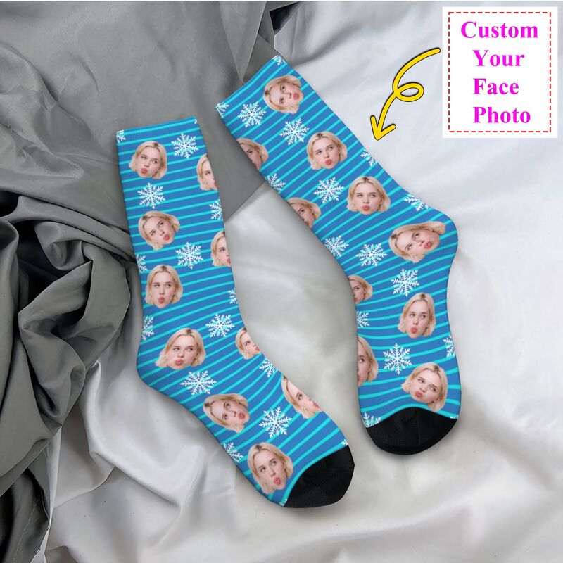 Dress Sock Men - Noel Yüz Fotoğrafı Kişiselleştirilmiş Özel Erkek