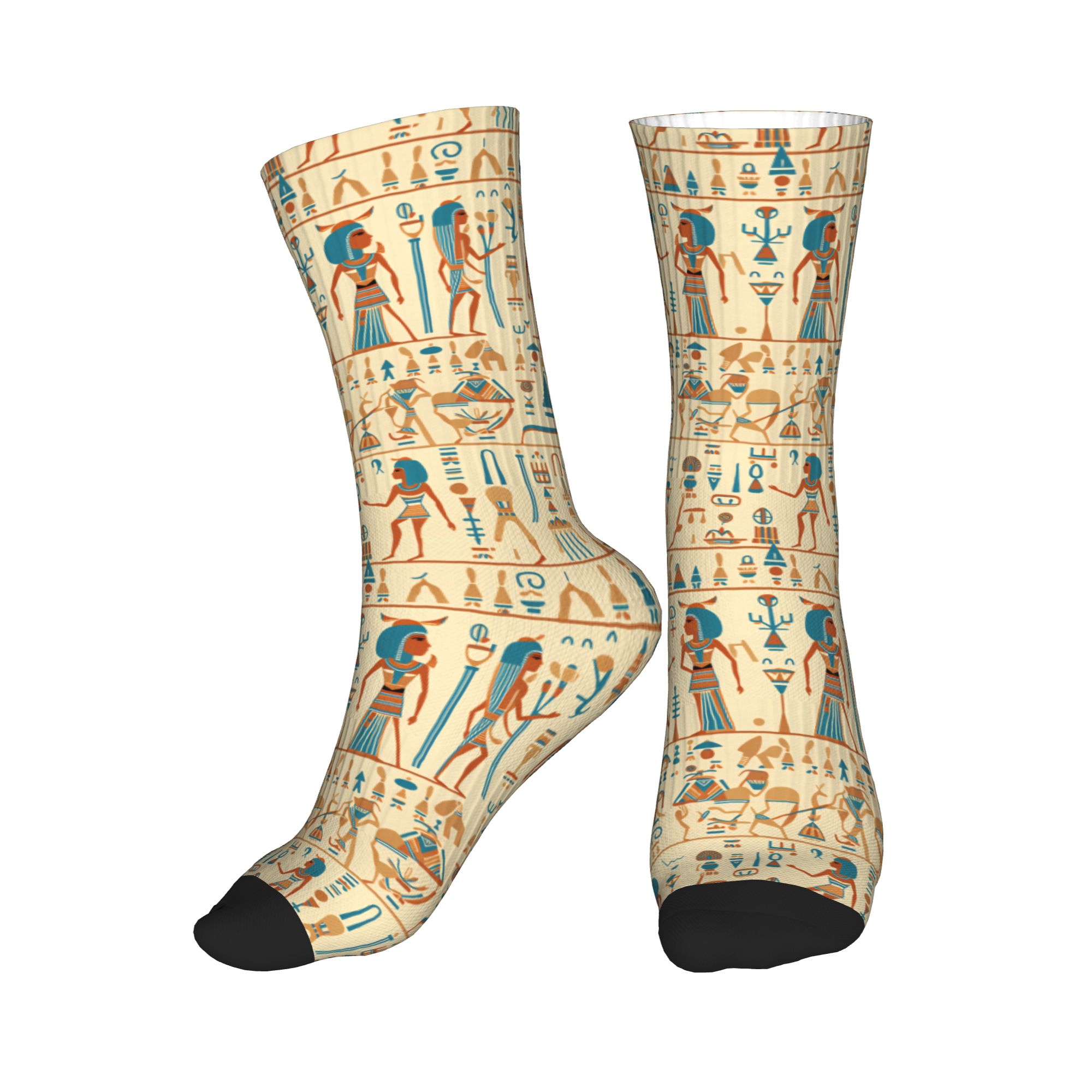 Dress Sock Men - Mısır Tanrıları ve Sembolleri Desenli Elbise