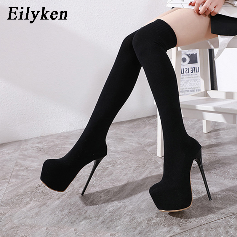 Knee High Sock Women - Eilyken Moda Platformu Streç Kumaş Diz