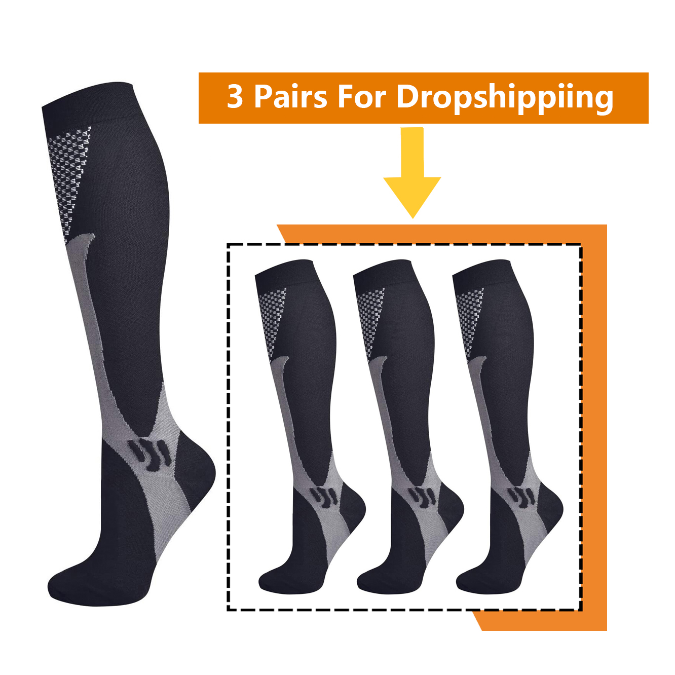 Compression Sock Medical - Brothock 3 çift Dropshipping için varis