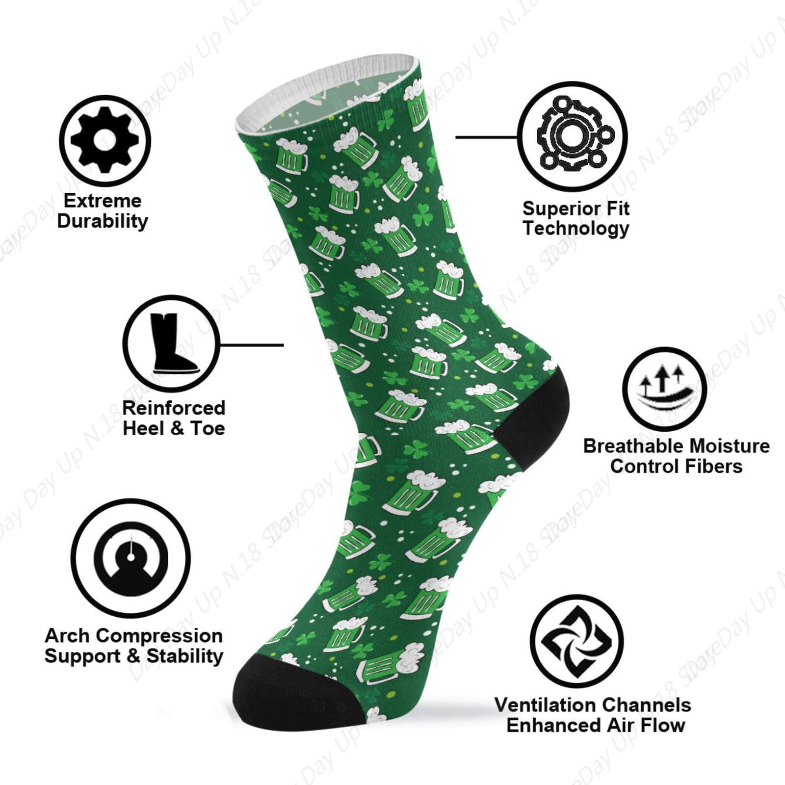 Yeşil Yonca Yaprağı Bira Aziz  - Cotton Crew Sock Pack incelemesi ve fiyatı