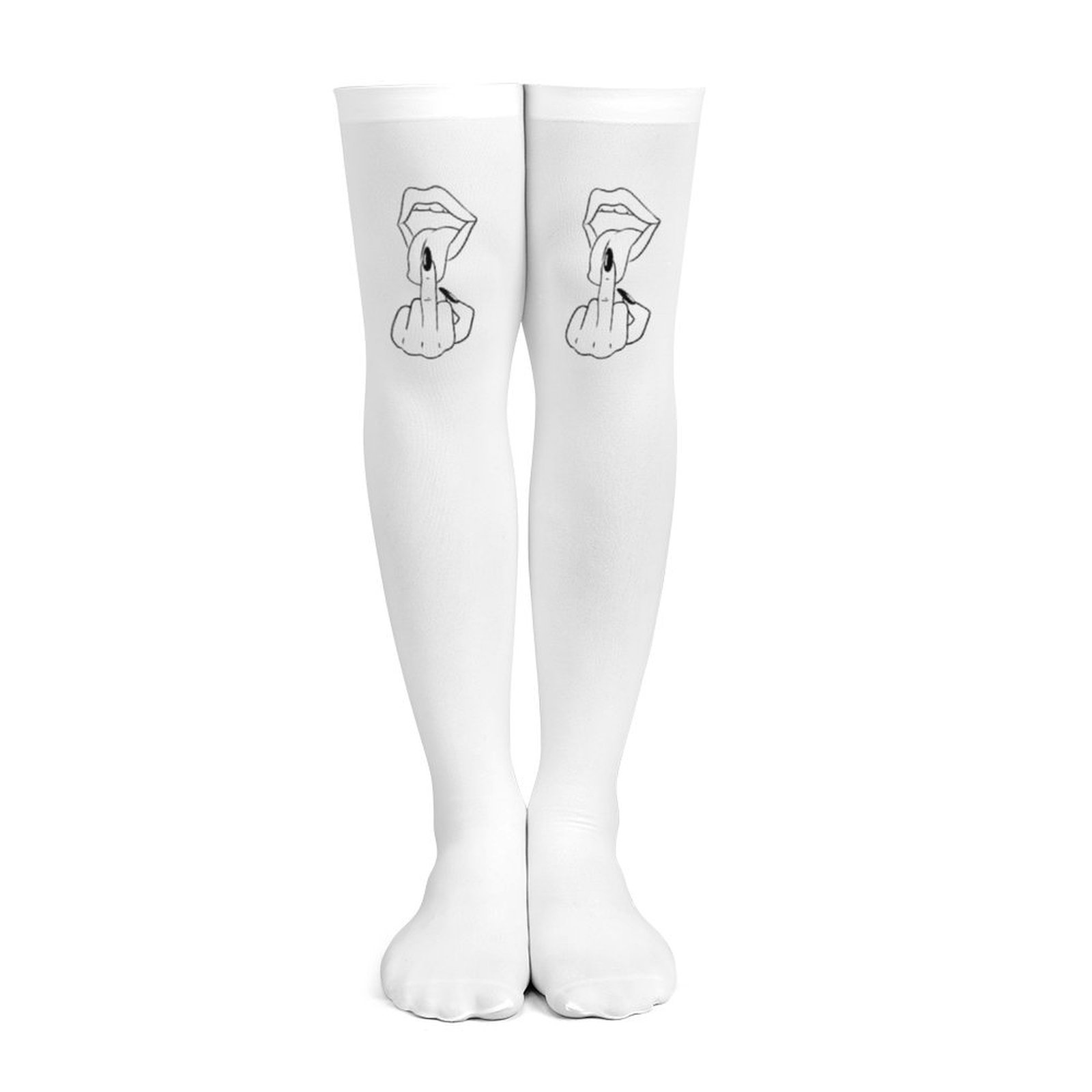 Bayan beyaz orta parmak desenl - Knee High Sock Women incelemesi ve fiyatı