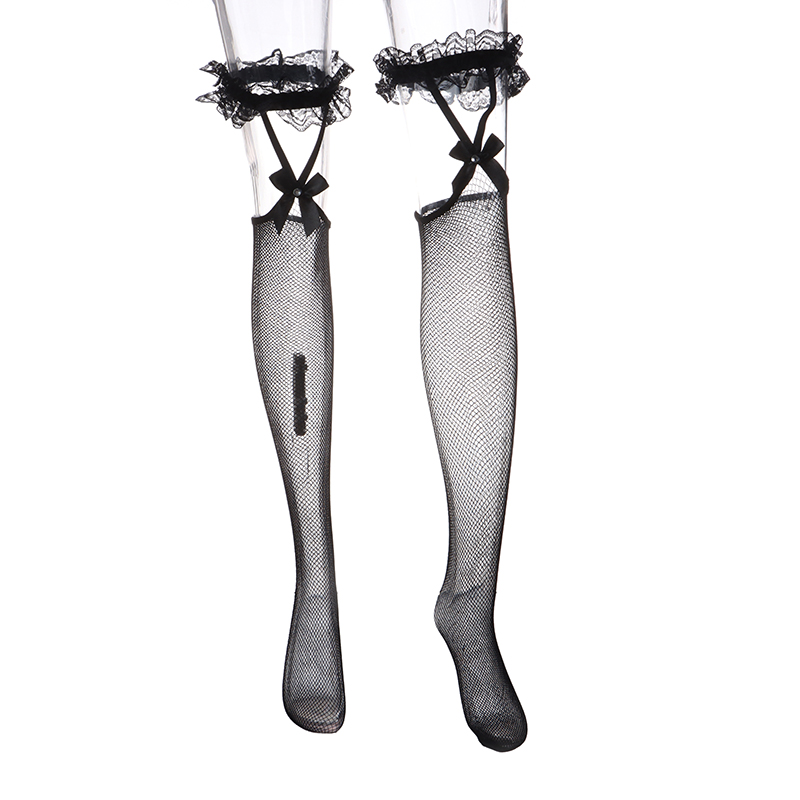 1 çift seksi örgü balık ağı di - Knee High Sock Women incelemesi ve fiyatı
